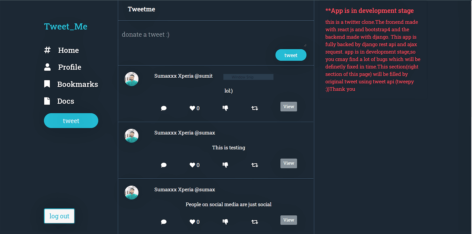 Tweeter Clone